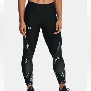 Women’s Under Armour Black & White Script Compression Leggings